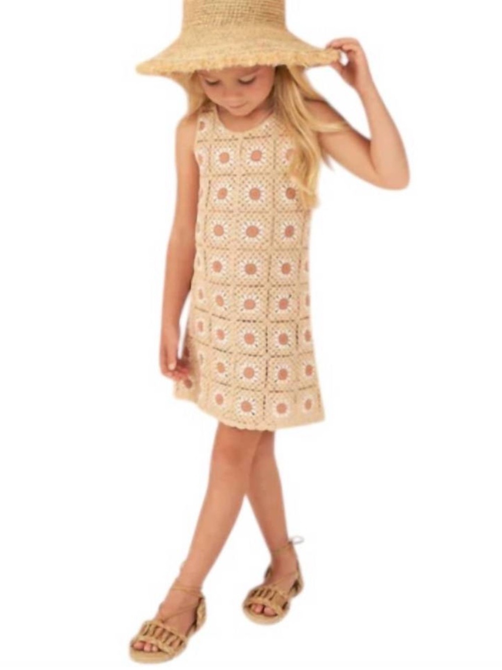 RYLEE + CRU Crochet Floral Tank Dress 10-12 - Picture 8 of 10